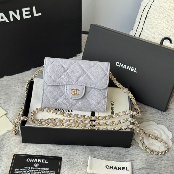CHANEL 0238 SS19 チェーン付きカードケース カヴィア粒革 サイズ:12.5x8.5x2.5cm