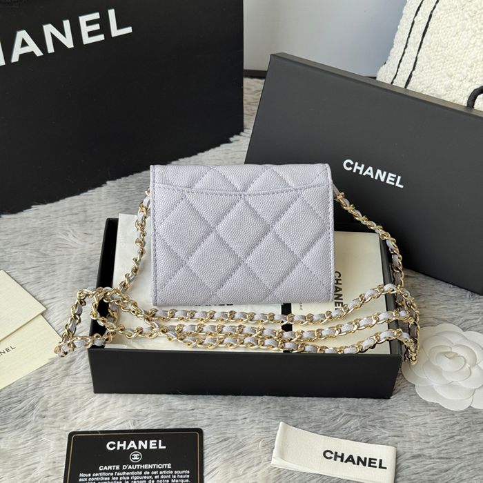 CHANEL 0238 SS19 チェーン付きカードケース カヴィア粒革 サイズ:12.5x8.5x2.5cm