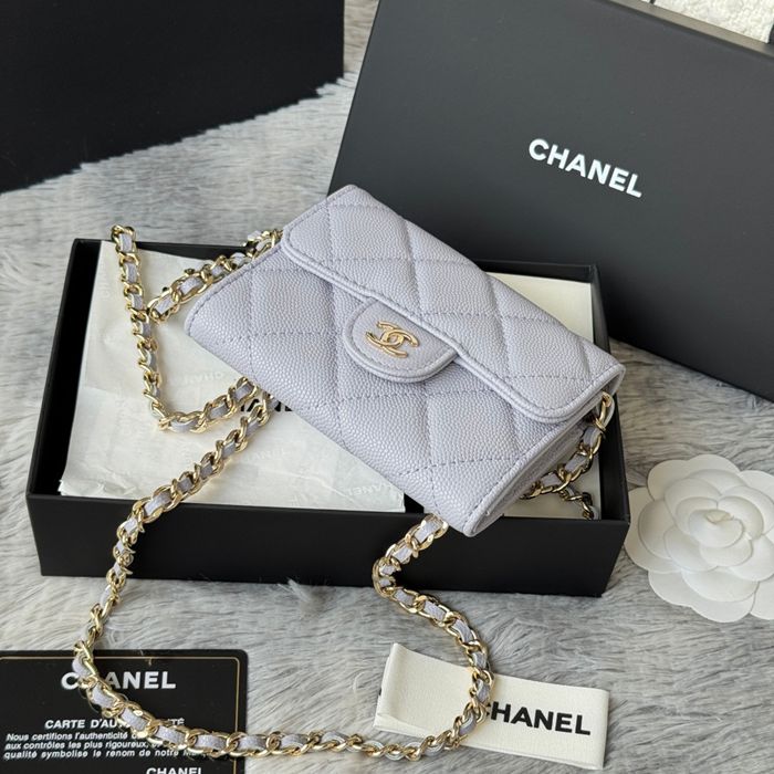 CHANEL 0238 SS19 チェーン付きカードケース カヴィア粒革 サイズ:12.5x8.5x2.5cm