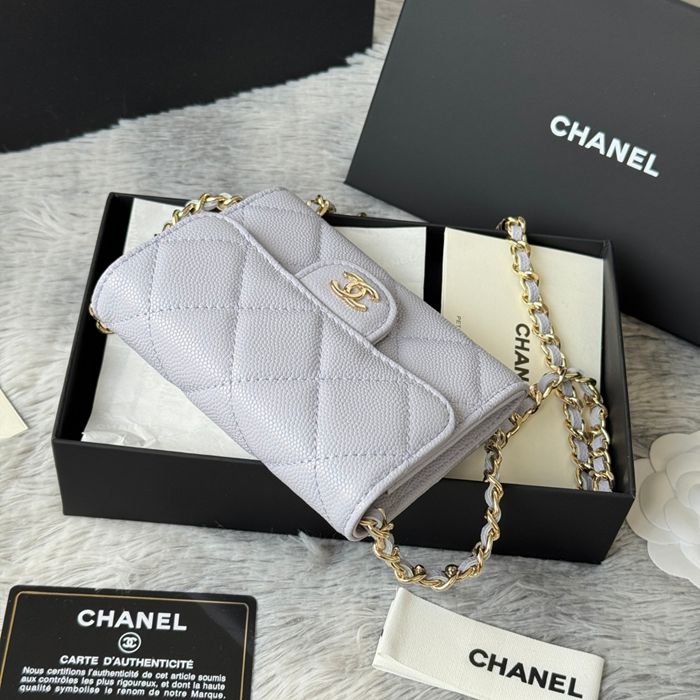 CHANEL 0238 SS19 チェーン付きカードケース カヴィア粒革 サイズ:12.5x8.5x2.5cm