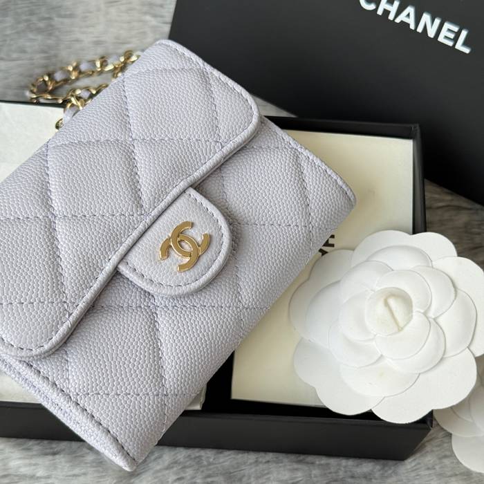 CHANEL 0238 SS19 チェーン付きカードケース カヴィア粒革 サイズ:12.5x8.5x2.5cm