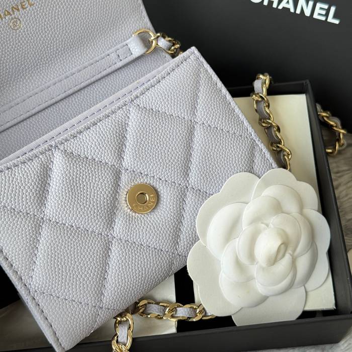 CHANEL 0238 SS19 チェーン付きカードケース カヴィア粒革 サイズ:12.5x8.5x2.5cm