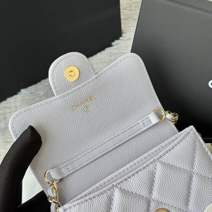 CHANEL 0238 SS19 チェーン付きカードケース カヴィア粒革 サイズ:12.5x8.5x2.5cm