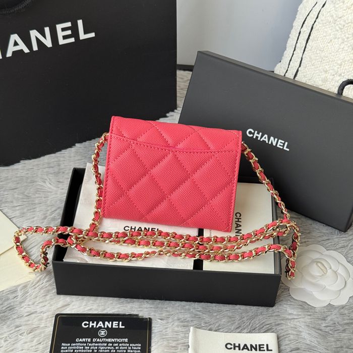 CHANEL 0238 SS19 チェーン付きカードケース カヴィア粒革 サイズ:12.5x8.5x2.5cm