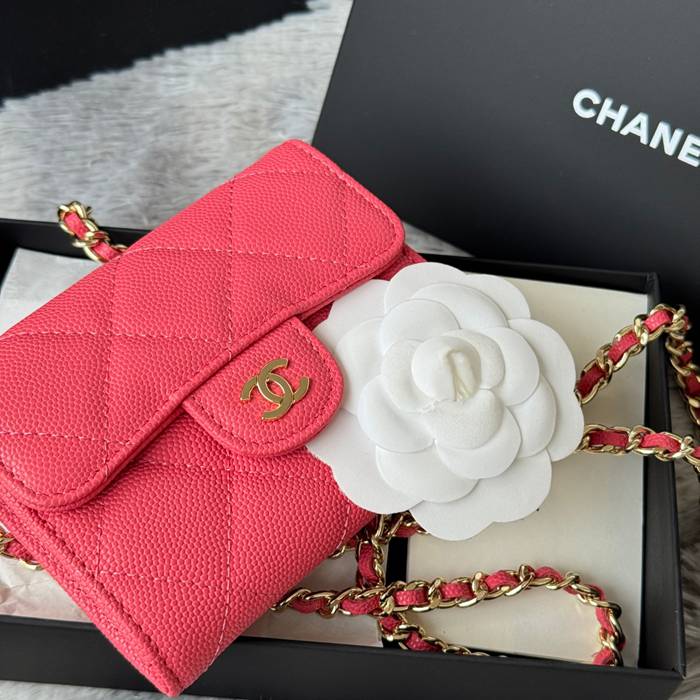 CHANEL 0238 SS19 チェーン付きカードケース カヴィア粒革 サイズ:12.5x8.5x2.5cm