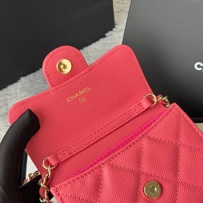 CHANEL 0238 SS19 チェーン付きカードケース カヴィア粒革 サイズ:12.5x8.5x2.5cm