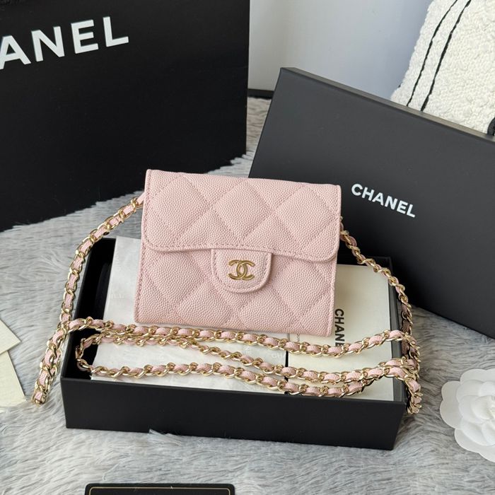 CHANEL 0238 SS19 チェーン付きカードケース カヴィア粒革 サイズ:12.5x8.5x2.5cm