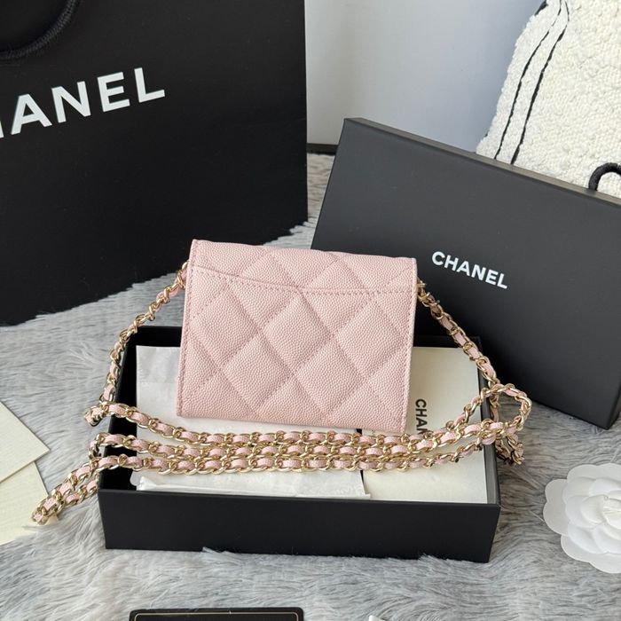 CHANEL 0238 SS19 チェーン付きカードケース カヴィア粒革 サイズ:12.5x8.5x2.5cm
