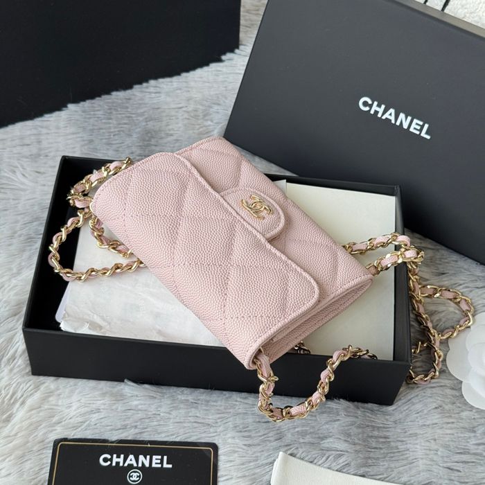 CHANEL 0238 SS19 チェーン付きカードケース カヴィア粒革 サイズ:12.5x8.5x2.5cm