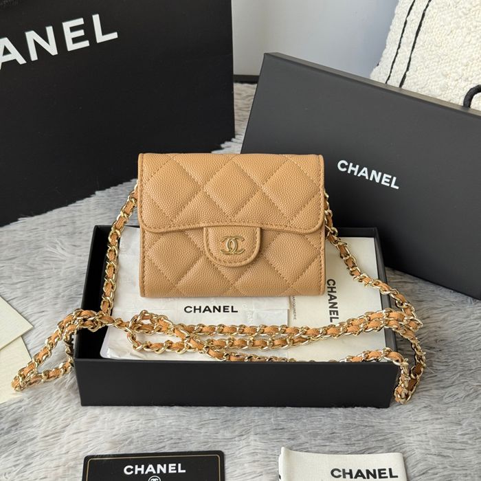 CHANEL 0238 SS19 チェーン付きカードケース カヴィア粒革 サイズ:12.5x8.5x2.5cm