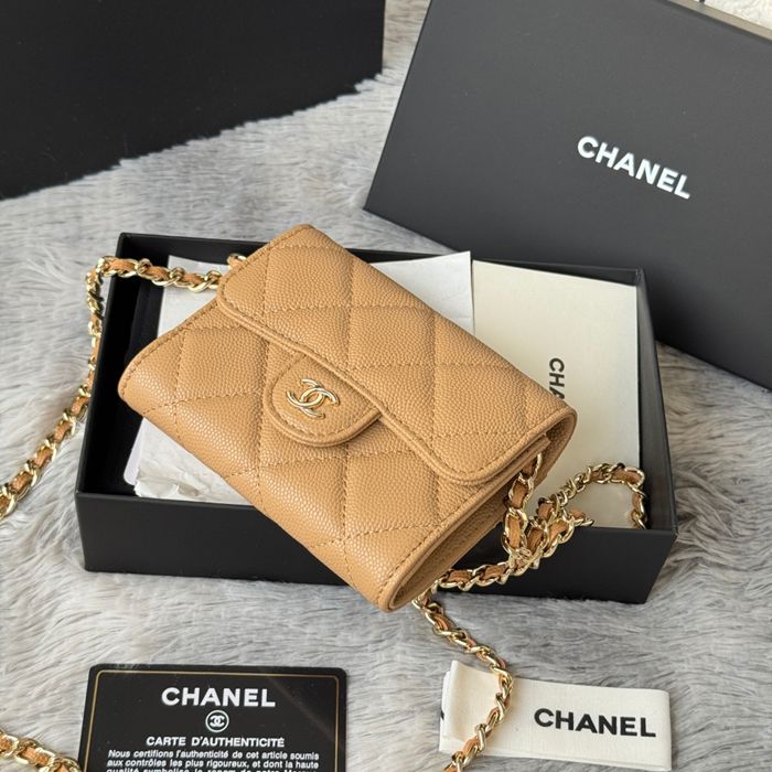 CHANEL 0238 SS19 チェーン付きカードケース カヴィア粒革 サイズ:12.5x8.5x2.5cm