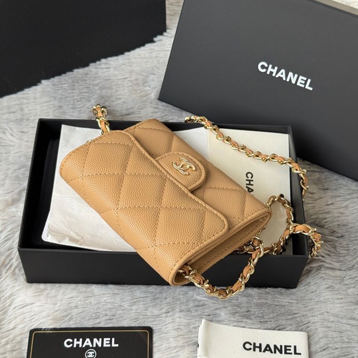 CHANEL 0238 SS19 チェーン付きカードケース カヴィア粒革 サイズ:12.5x8.5x2.5cm