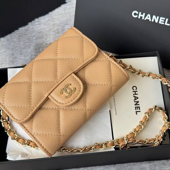CHANEL 0238 SS19 チェーン付きカードケース カヴィア粒革 サイズ:12.5x8.5x2.5cm