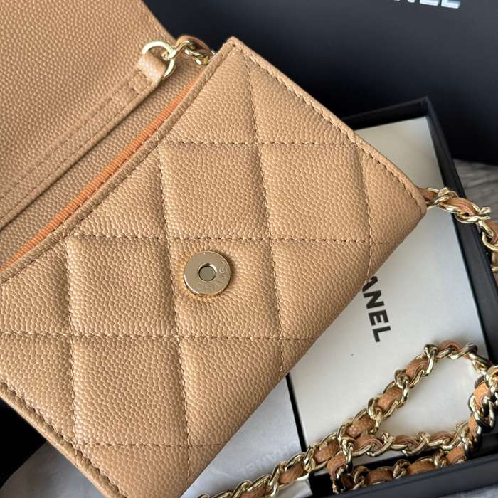 CHANEL 0238 SS19 チェーン付きカードケース カヴィア粒革 サイズ:12.5x8.5x2.5cm