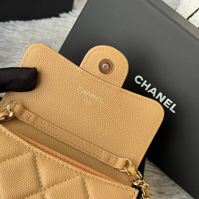 CHANEL 0238 SS19 チェーン付きカードケース カヴィア粒革 サイズ:12.5x8.5x2.5cm