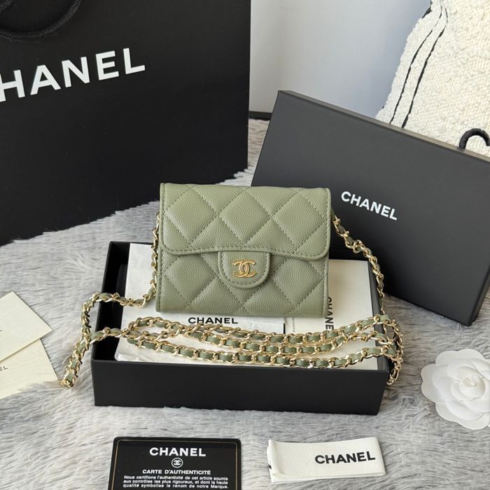 CHANEL 0238 SS19 チェーン付きカードケース カヴィア粒革 サイズ:12.5x8.5x2.5cm