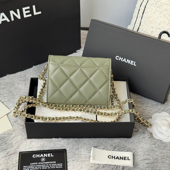 CHANEL 0238 SS19 チェーン付きカードケース カヴィア粒革 サイズ:12.5x8.5x2.5cm