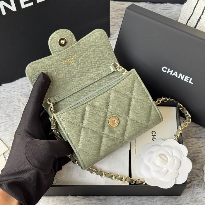 CHANEL 0238 SS19 チェーン付きカードケース カヴィア粒革 サイズ:12.5x8.5x2.5cm