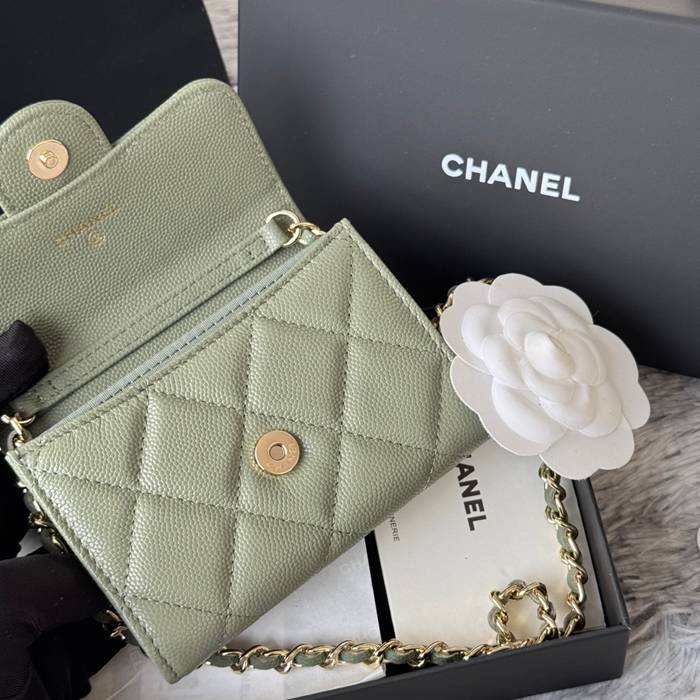 CHANEL 0238 SS19 チェーン付きカードケース カヴィア粒革 サイズ:12.5x8.5x2.5cm