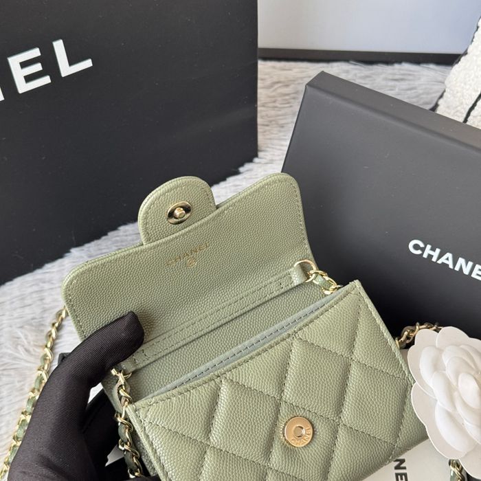 CHANEL 0238 SS19 チェーン付きカードケース カヴィア粒革 サイズ:12.5x8.5x2.5cm