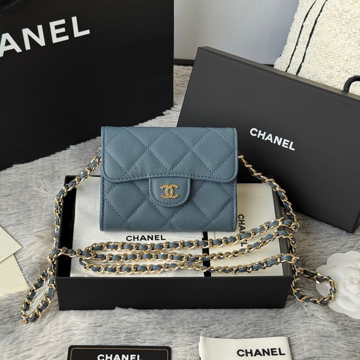 CHANEL 0238 SS19 チェーン付きカードケース カヴィア粒革 サイズ:12.5x8.5x2.5cm