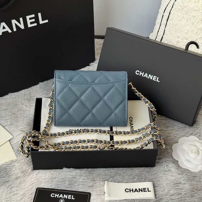 CHANEL 0238 SS19 チェーン付きカードケース カヴィア粒革 サイズ:12.5x8.5x2.5cm