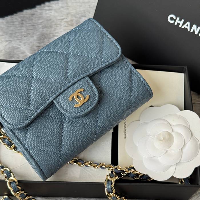 CHANEL 0238 SS19 チェーン付きカードケース カヴィア粒革 サイズ:12.5x8.5x2.5cm