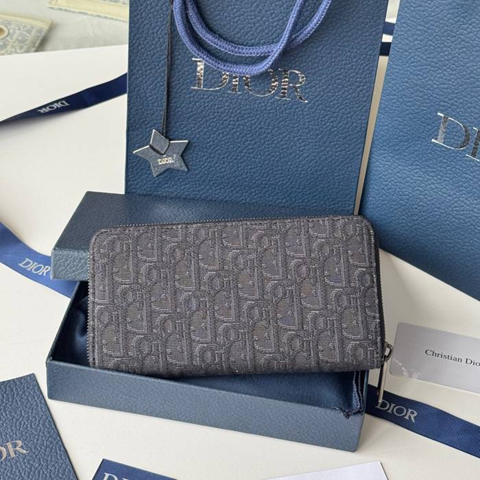 DIOR 2ADBC315YKK サドル長財布 ジッピー 黒粒面牛皮 サイズ:19.8x11cm
