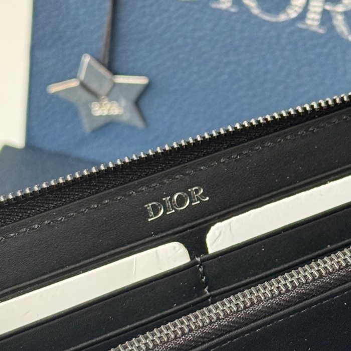 DIOR 2ADBC315YKK サドル長財布 ジッピー 黒粒面牛皮 サイズ:19.8x11cm