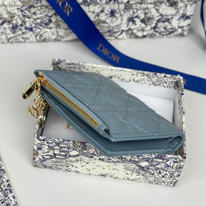 DIOR S6037UBHZ カロ?ダリア 長財布 藤編みラム革 サイズ:11.5x9cm