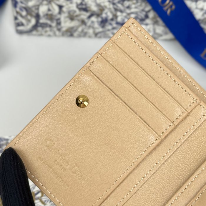 DIOR S6037UBHZ カロ?ダリア 長財布 藤編みラム革 サイズ:11.5x9cm