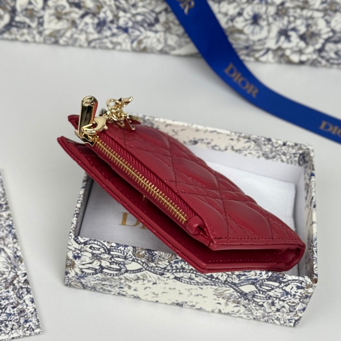 DIOR S6037UBHZ カロ?ダリア 長財布 藤編みラム革 サイズ:11.5x9cm