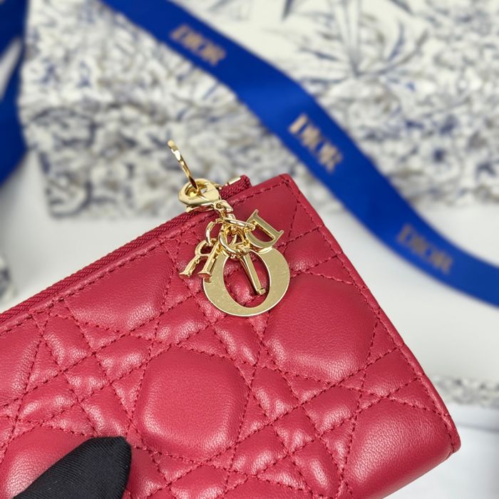 DIOR S6037UBHZ カロ?ダリア 長財布 藤編みラム革 サイズ:11.5x9cm