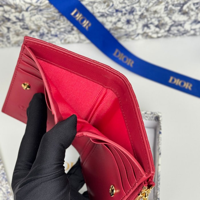 DIOR S6037UBHZ カロ?ダリア 長財布 藤編みラム革 サイズ:11.5x9cm