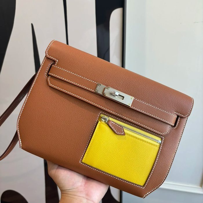 HERMES ケリー デペッシュ 25 クラッチバッグ エバーカラー革 ショルダーストラップ付き サイズ: