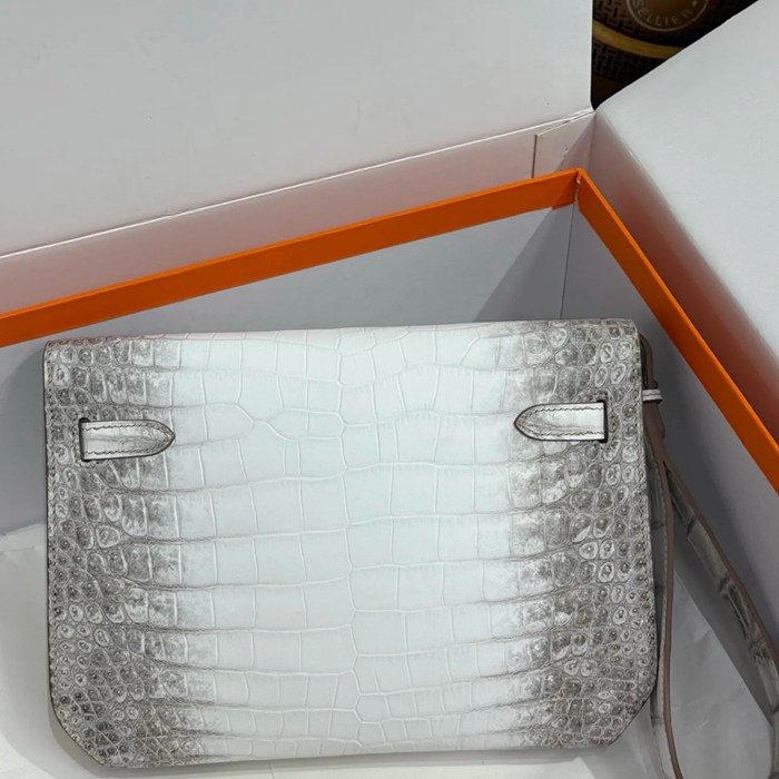 HERMES ケリー デペッシュ 25cm クラッチバッグ マットワニ腹皮 ヒマラヤホワイト サイズ: