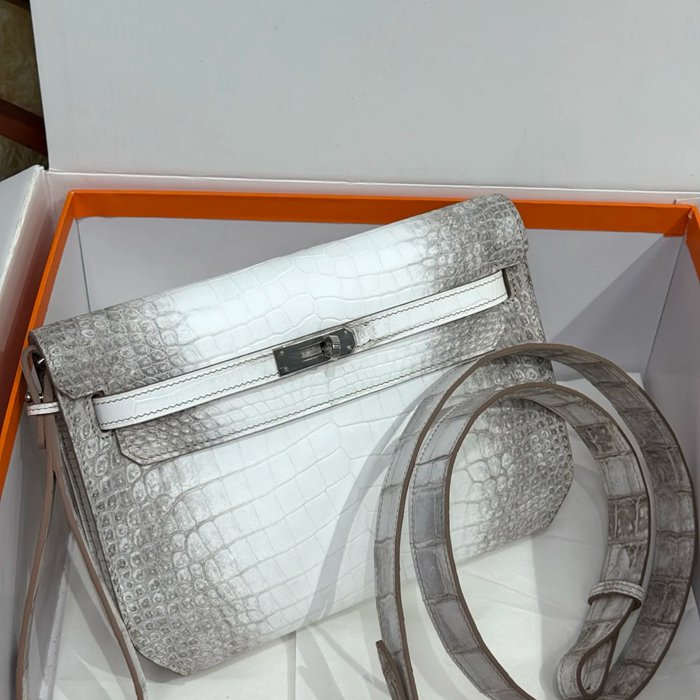 HERMES ケリー デペッシュ 25cm クラッチバッグ マットワニ腹皮 ヒマラヤホワイト サイズ: