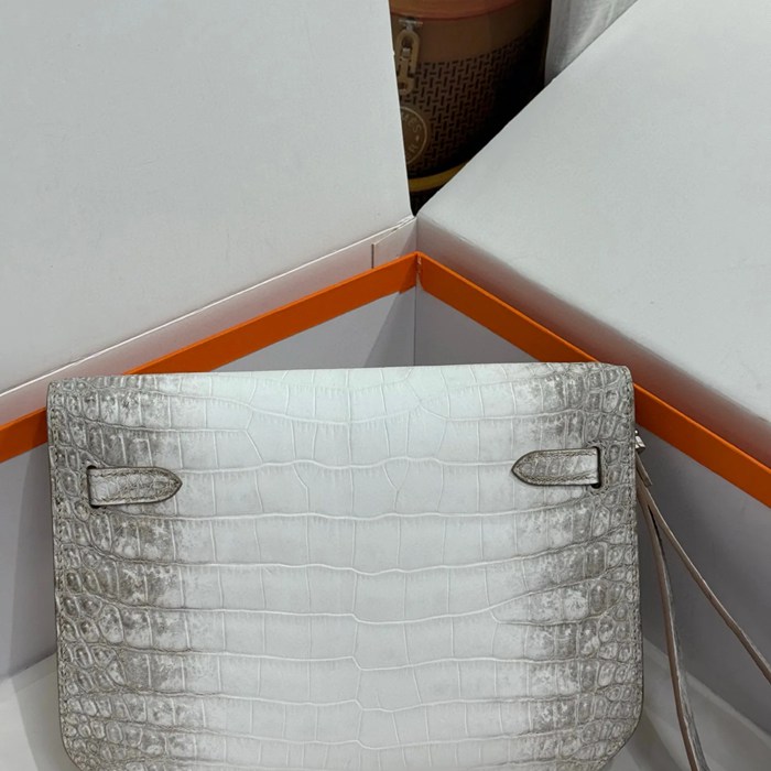 HERMES ケリー デペッシュ 25cm クラッチバッグ マットワニ腹皮 ヒマラヤホワイト サイズ: