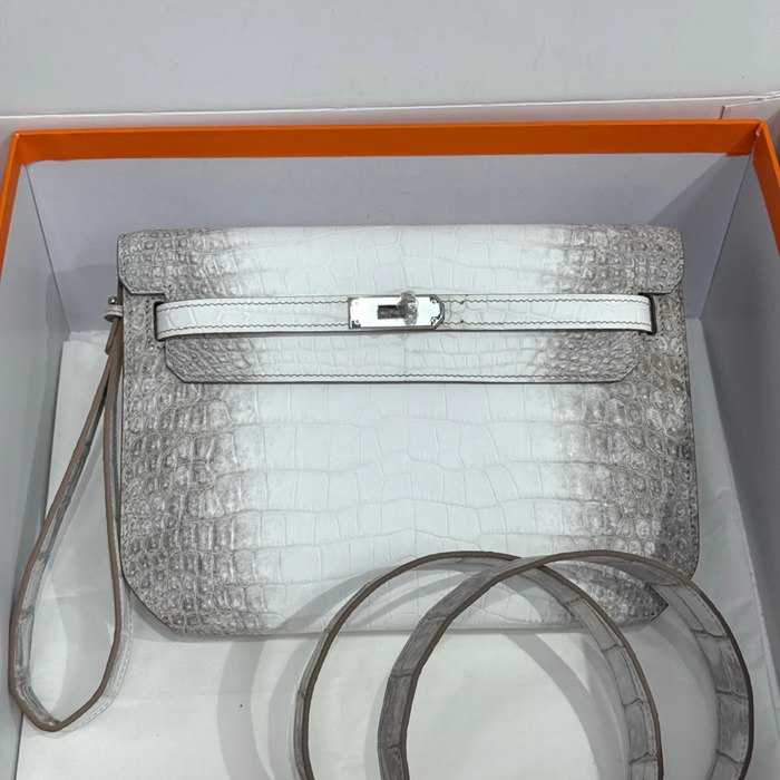 HERMES ケリー デペッシュ 25cm クラッチバッグ マットワニ腹皮 ヒマラヤホワイト サイズ: