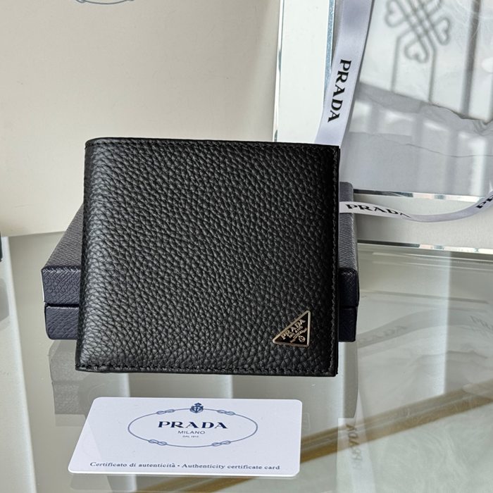 PRADA 2M0513 メンズ短財布 荔枝紋牛皮 サイズ:11x9.5cm