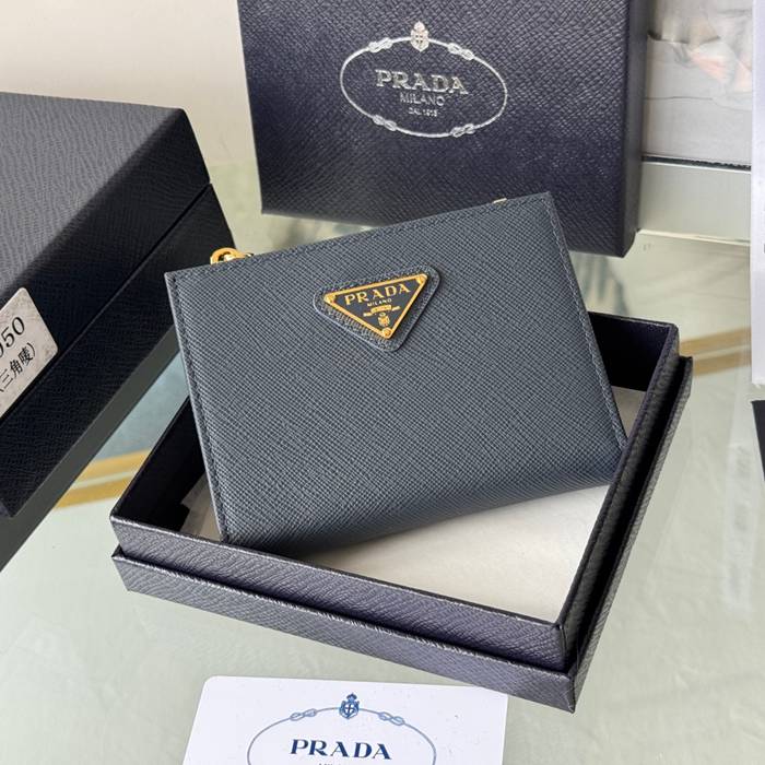 PRADA 1ML050 短財布 サフィアーノ十字紋 牛皮 サイズ:10x9cm