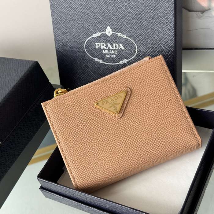 PRADA 1ML050 短財布 サフィアーノ十字紋 牛皮 サイズ:10x9cm