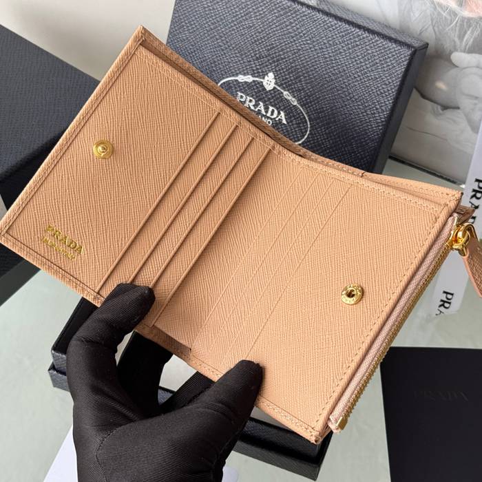 PRADA 1ML050 短財布 サフィアーノ十字紋 牛皮 サイズ:10x9cm