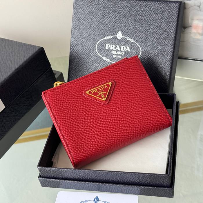 PRADA 1ML050 短財布 サフィアーノ十字紋 牛皮 サイズ:10x9cm
