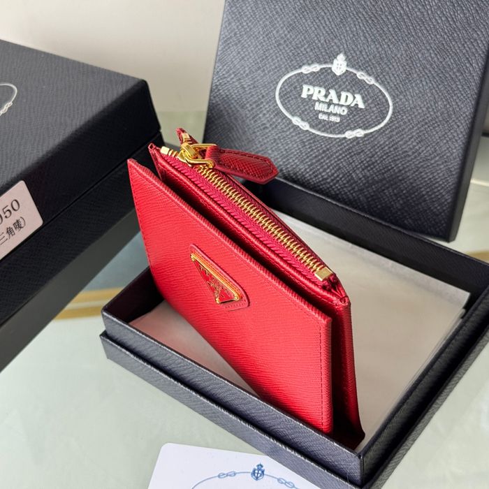 PRADA 1ML050 短財布 サフィアーノ十字紋 牛皮 サイズ:10x9cm