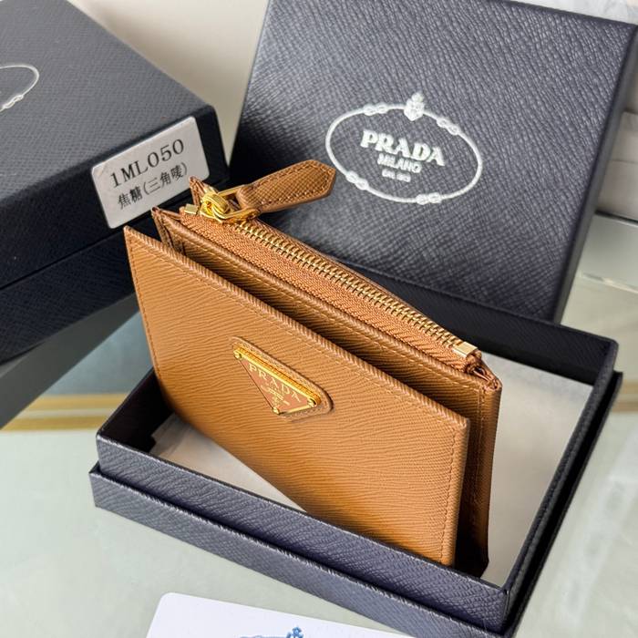 PRADA 1ML050 短財布 サフィアーノ十字紋 牛皮 サイズ:10x9cm