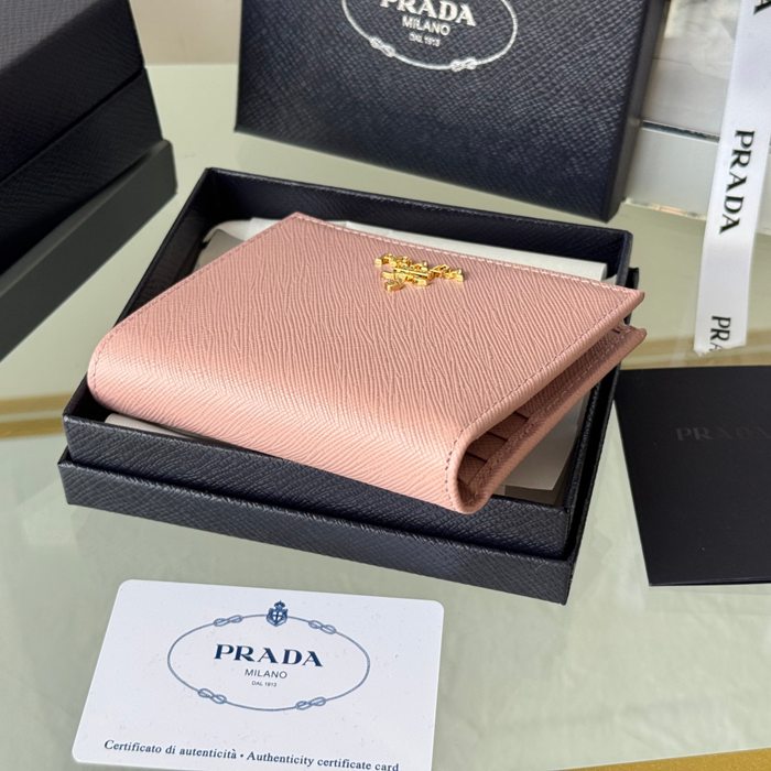 PRADA 1ML050 短財布 サフィアーノ十字紋 牛皮 サイズ:10x9cm