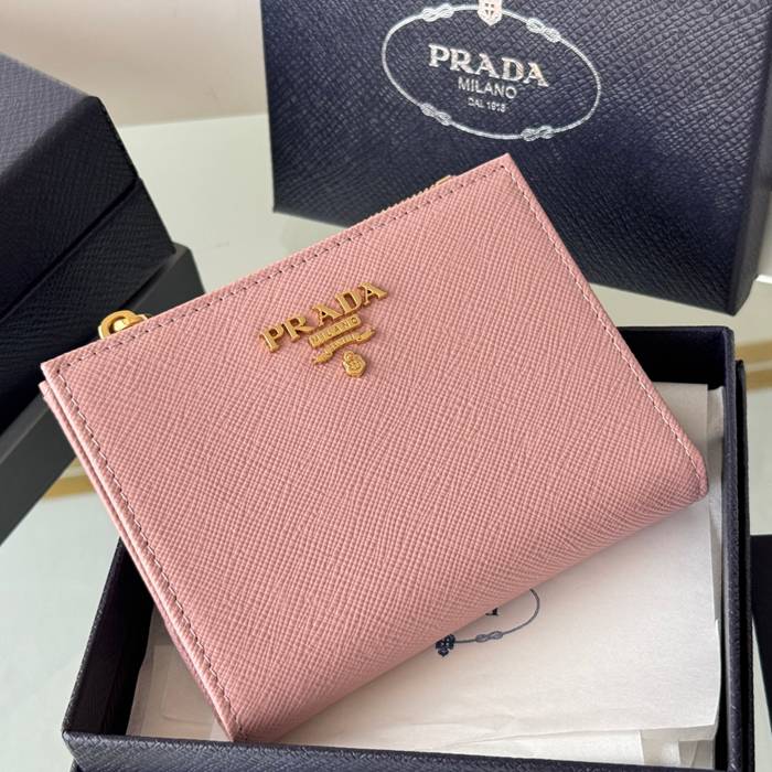 PRADA 1ML050 短財布 サフィアーノ十字紋 牛皮 サイズ:10x9cm