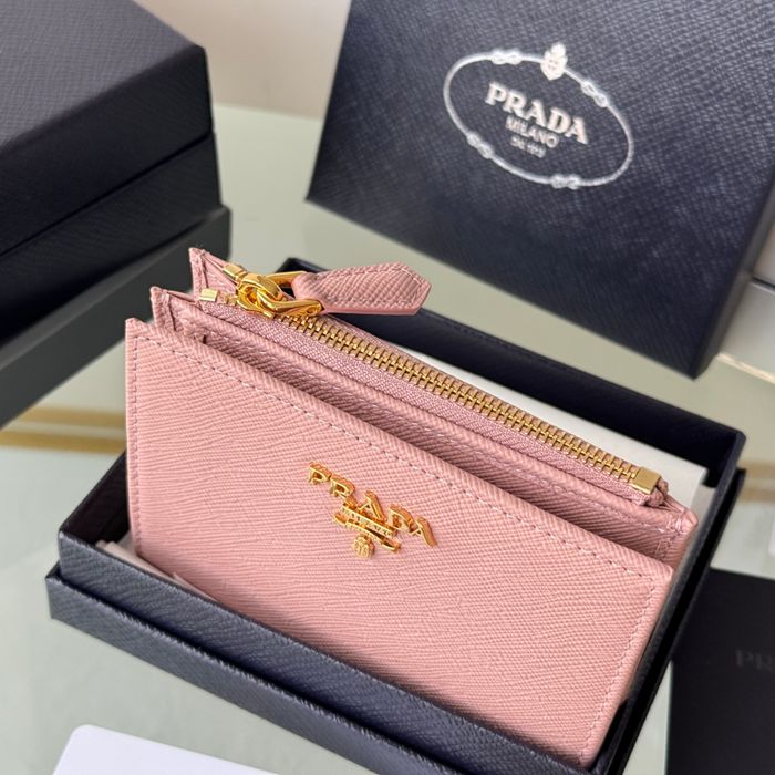 PRADA 1ML050 短財布 サフィアーノ十字紋 牛皮 サイズ:10x9cm