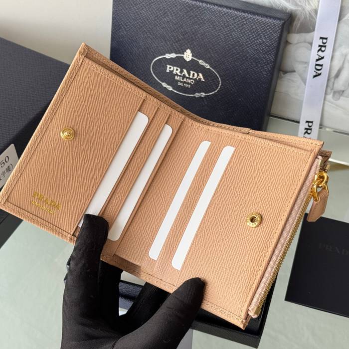PRADA 1ML050 短財布 サフィアーノ十字紋 牛皮 サイズ:10x9cm